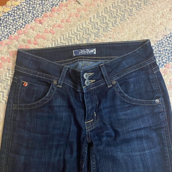 Hudson dark denim bootcut jeans, low rise, size 27 - Picture 2 of 7